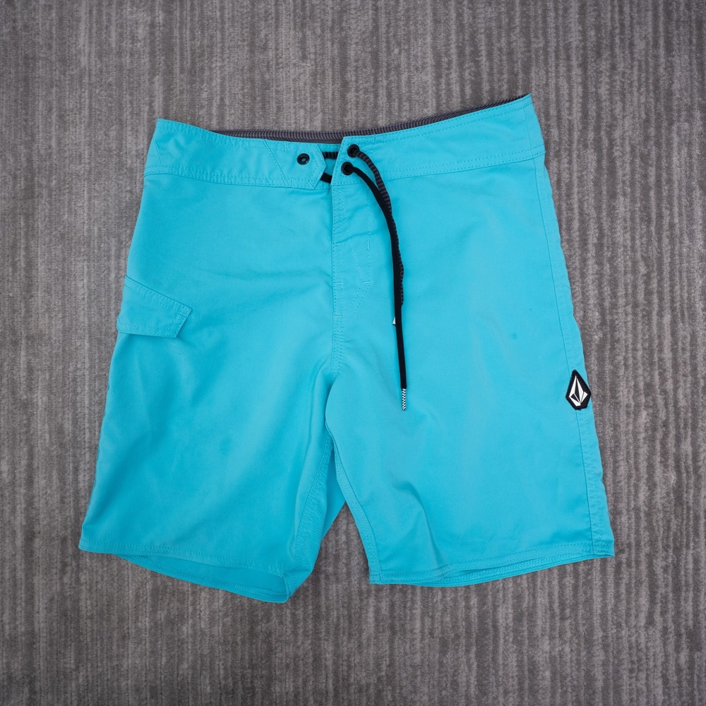 Volcom Board Shorts Mens 29 Blue Excellent Mod-Tech Swim Trunks Cinch Fly